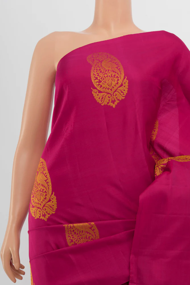 Dark Pink Kanchipuram Silk Saree - Image 2
