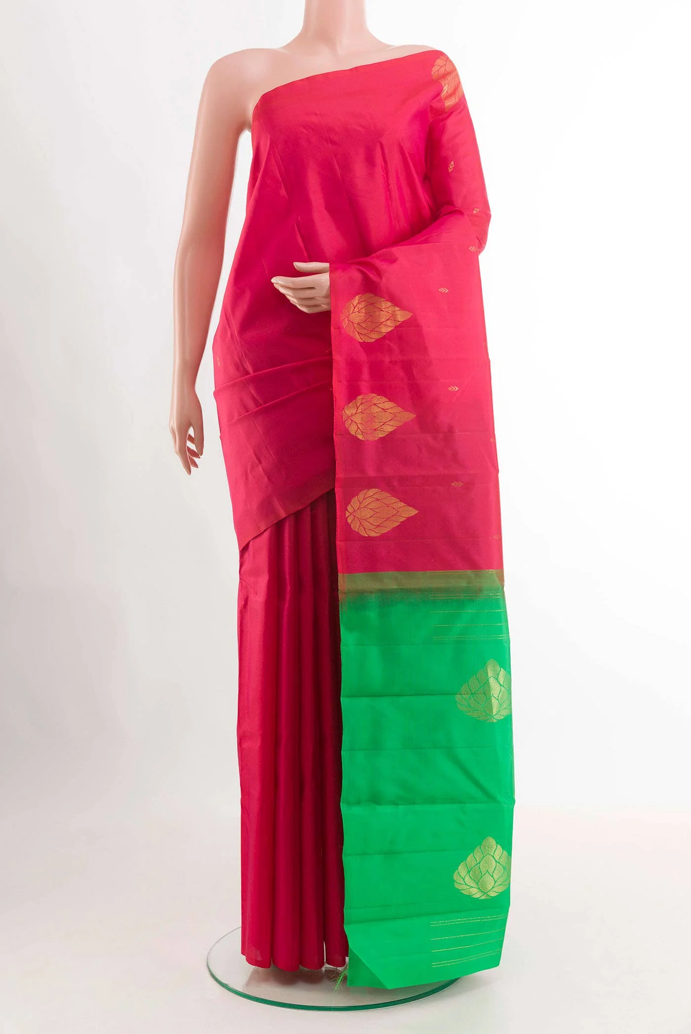 Dark Pink Kanchipuram Silk Saree