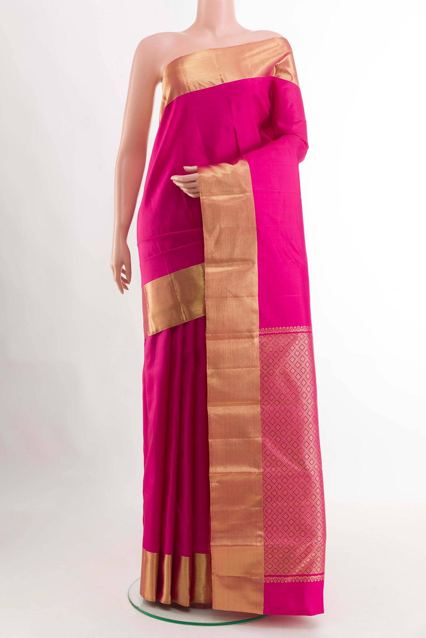 Dark Pink Kanjivaram Silk Saree