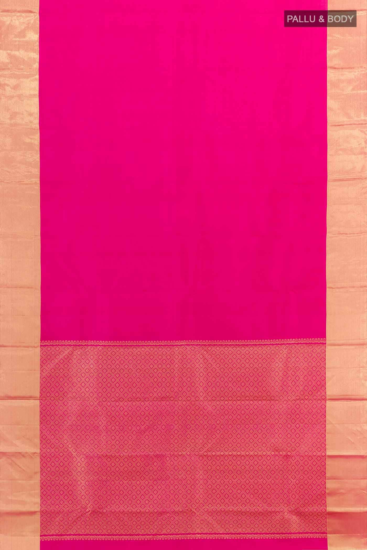 Dark Pink Kanjivaram Silk Saree - Image 4