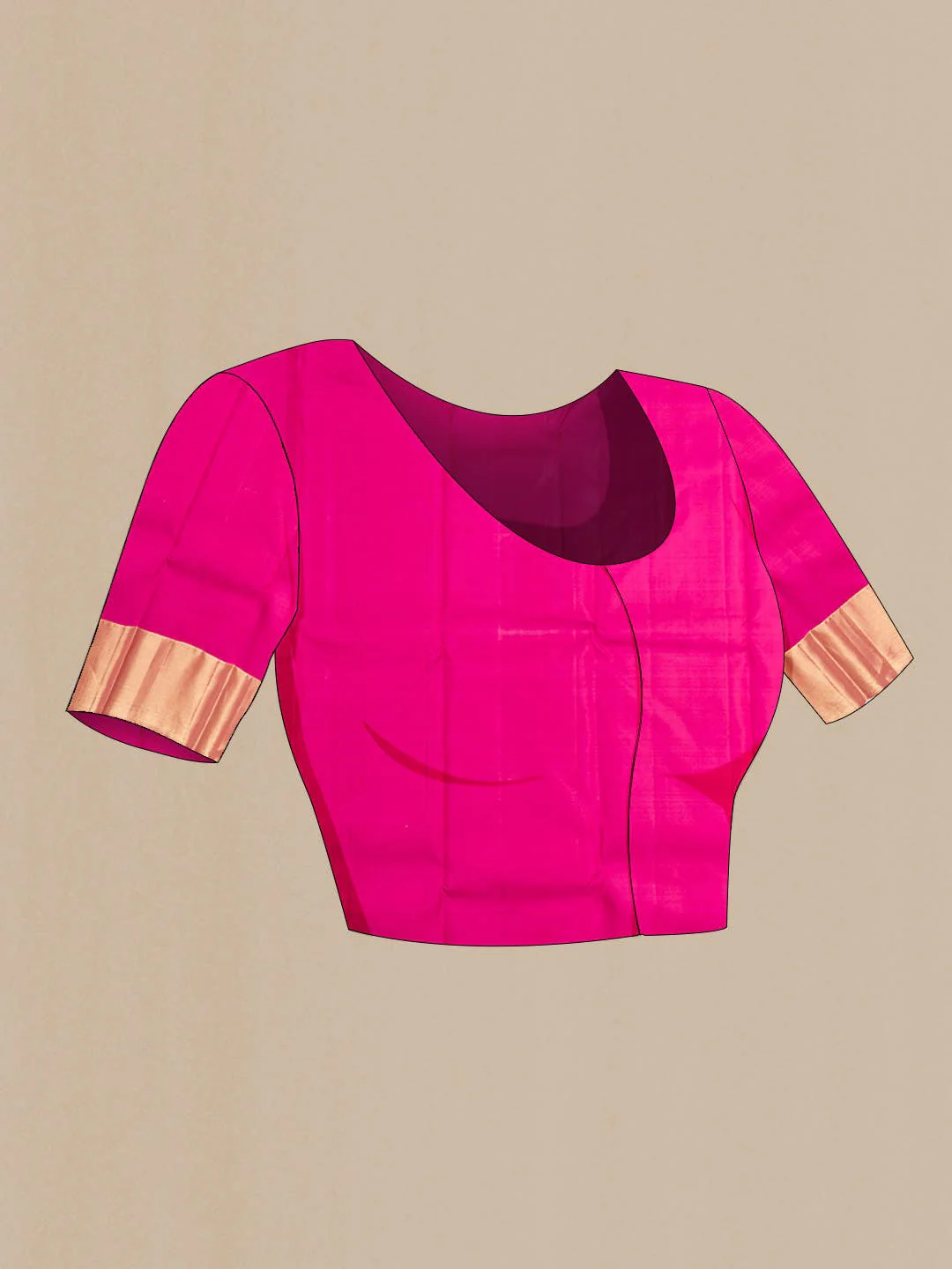 Dark Pink Kanjivaram Silk Saree - Image 6