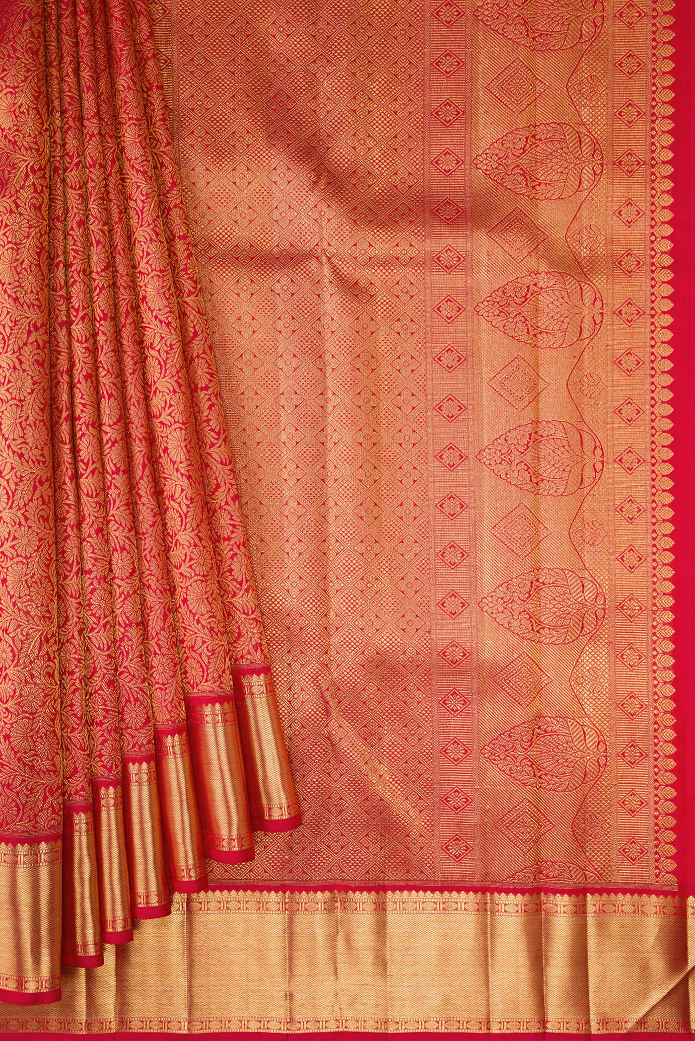 Dark Pink Kanchipuram Silk Saree - Image 4