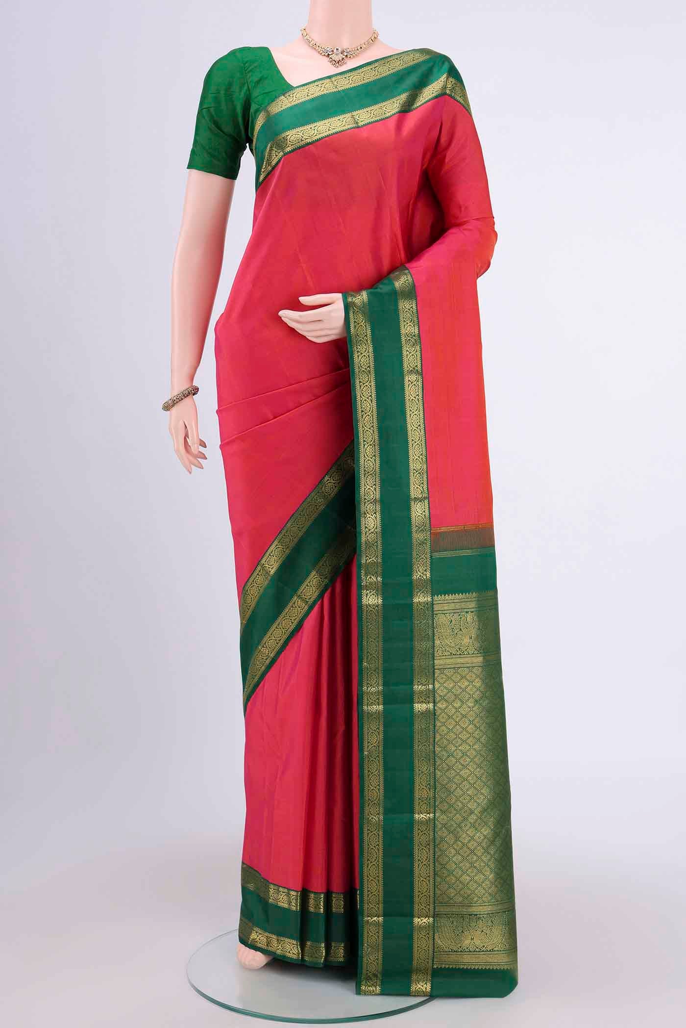 Dark Pink Kanjivaram Saree