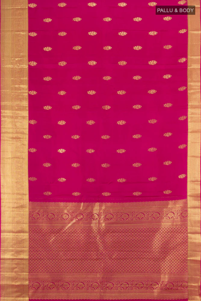 Rani Pink Kanjivaram Silk Saree - Image 5