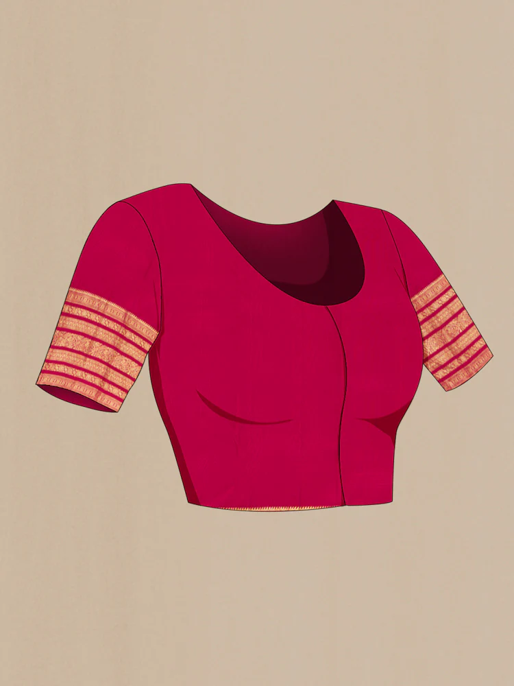 Dark Pink Kanjivaram Silk Saree - Image 4