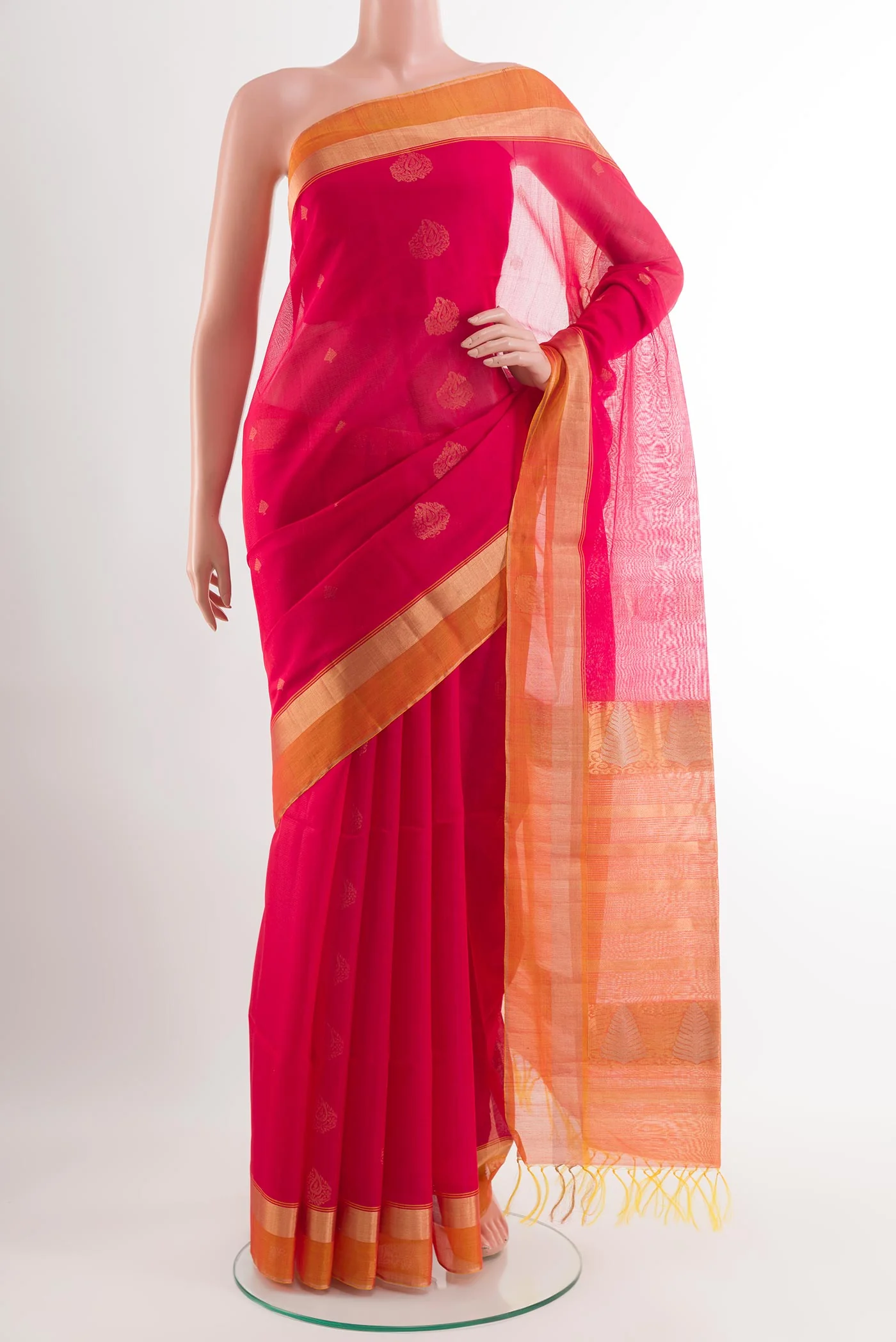 Pink Silk Cotton Saree