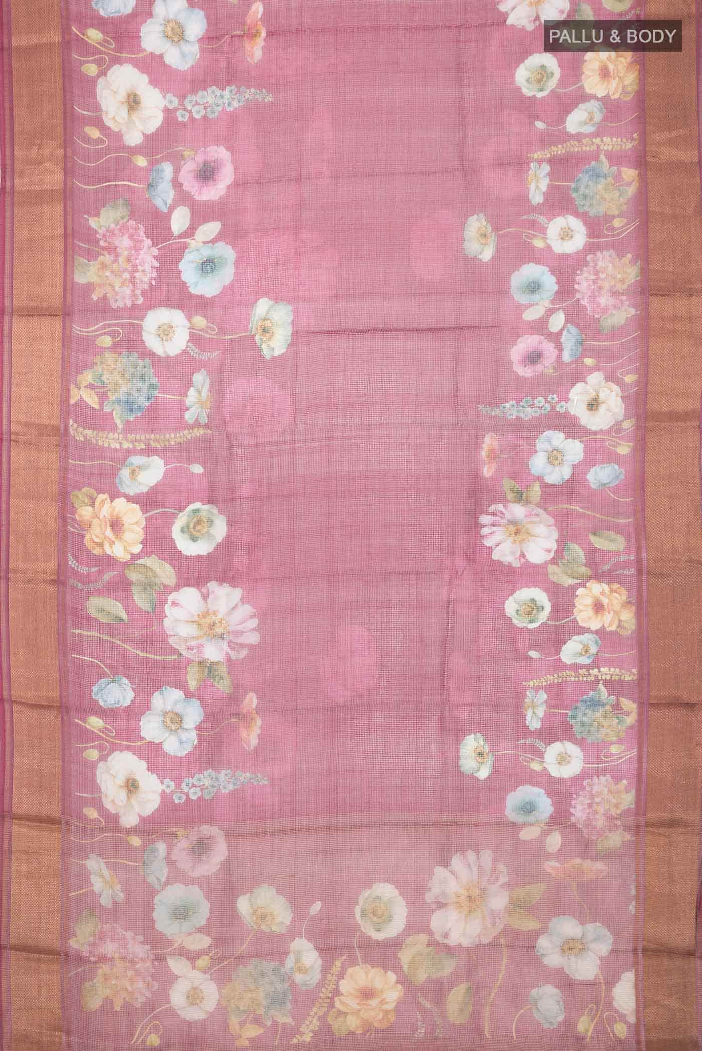 Dark Pink Kota Silk Saree - Image 3