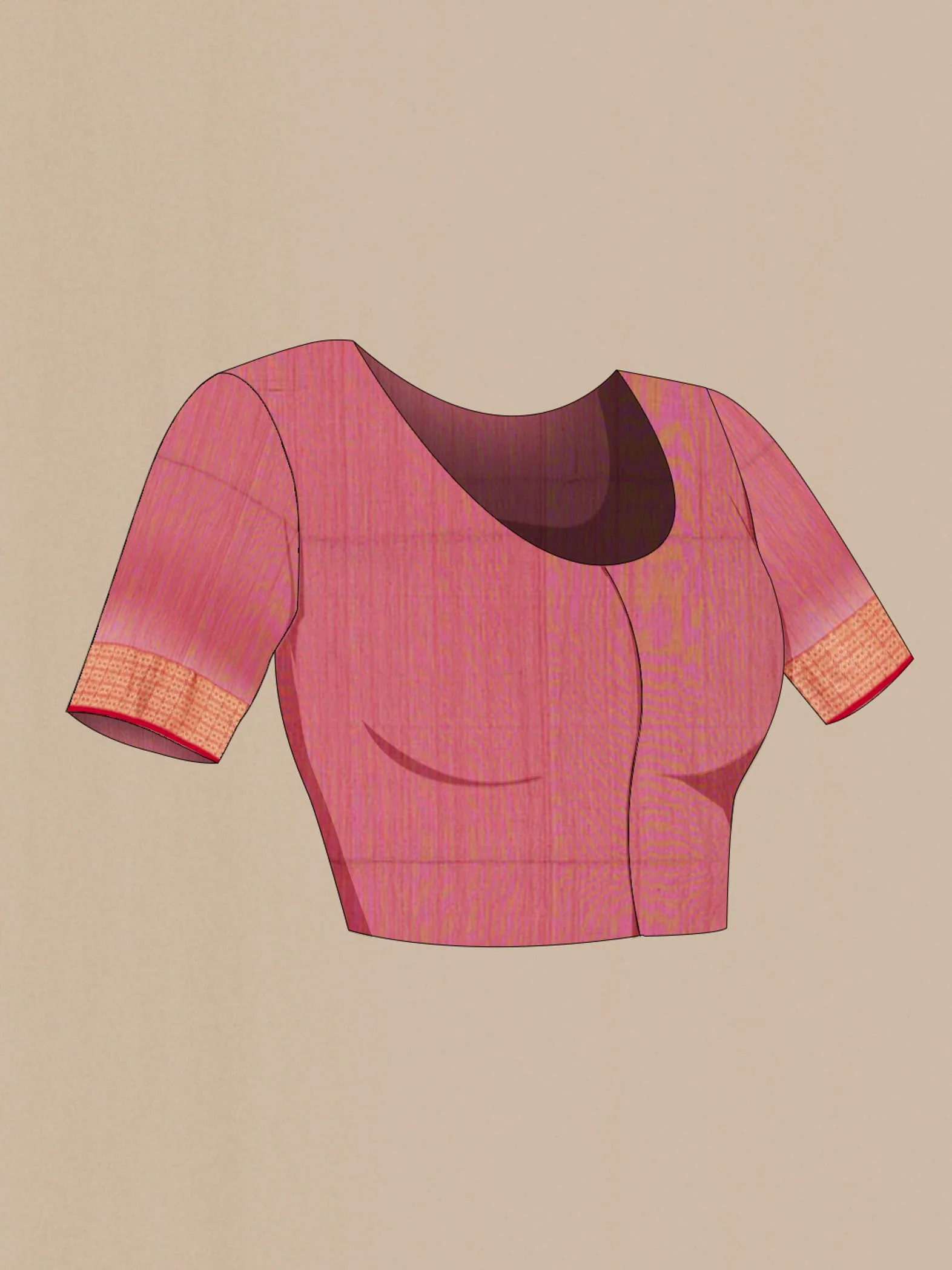 Dark Pink Maheshwari Silk Cotton Saree - Image 4