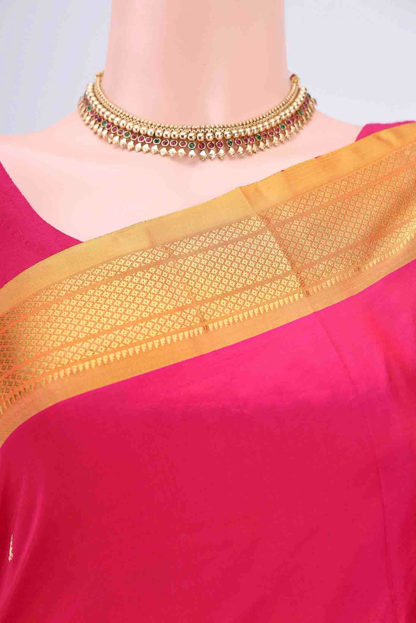 Dark Pink Paithani Silk Saree - Image 2