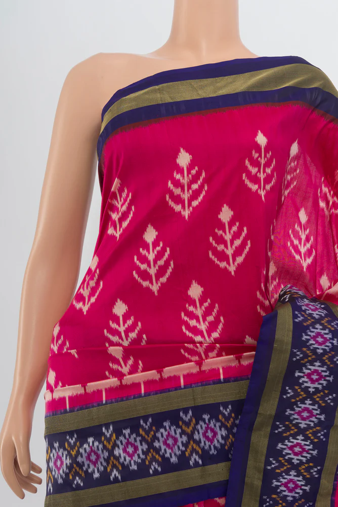 Pink Pochampally Silk Saree - Image 2