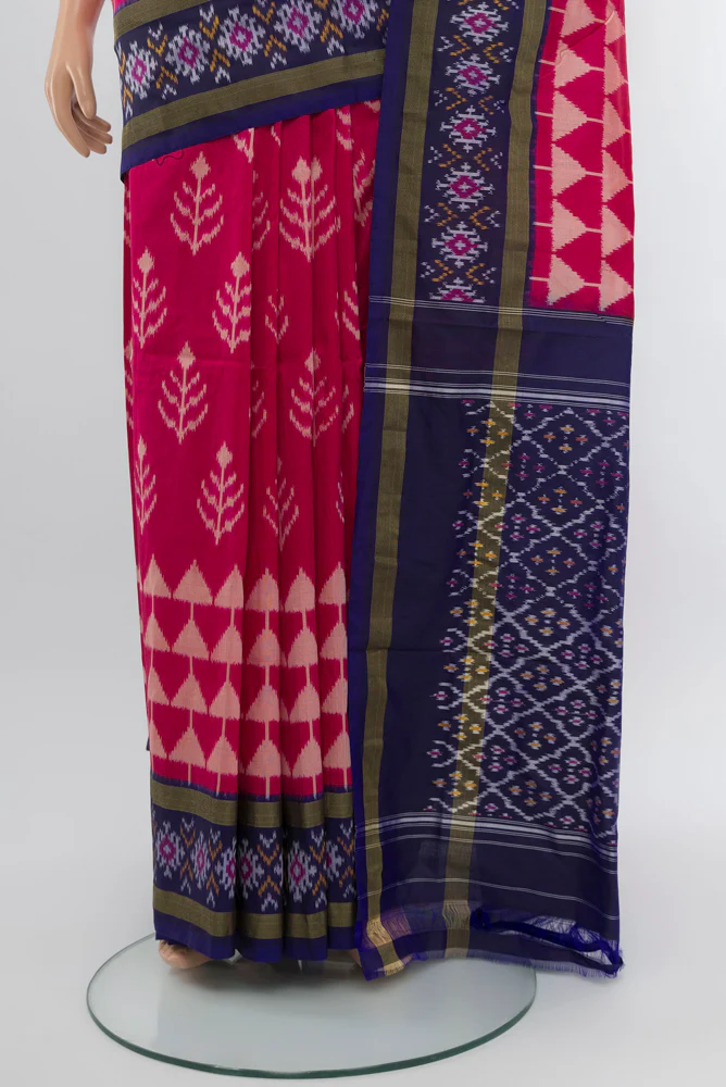 Pink Pochampally Silk Saree - Image 3