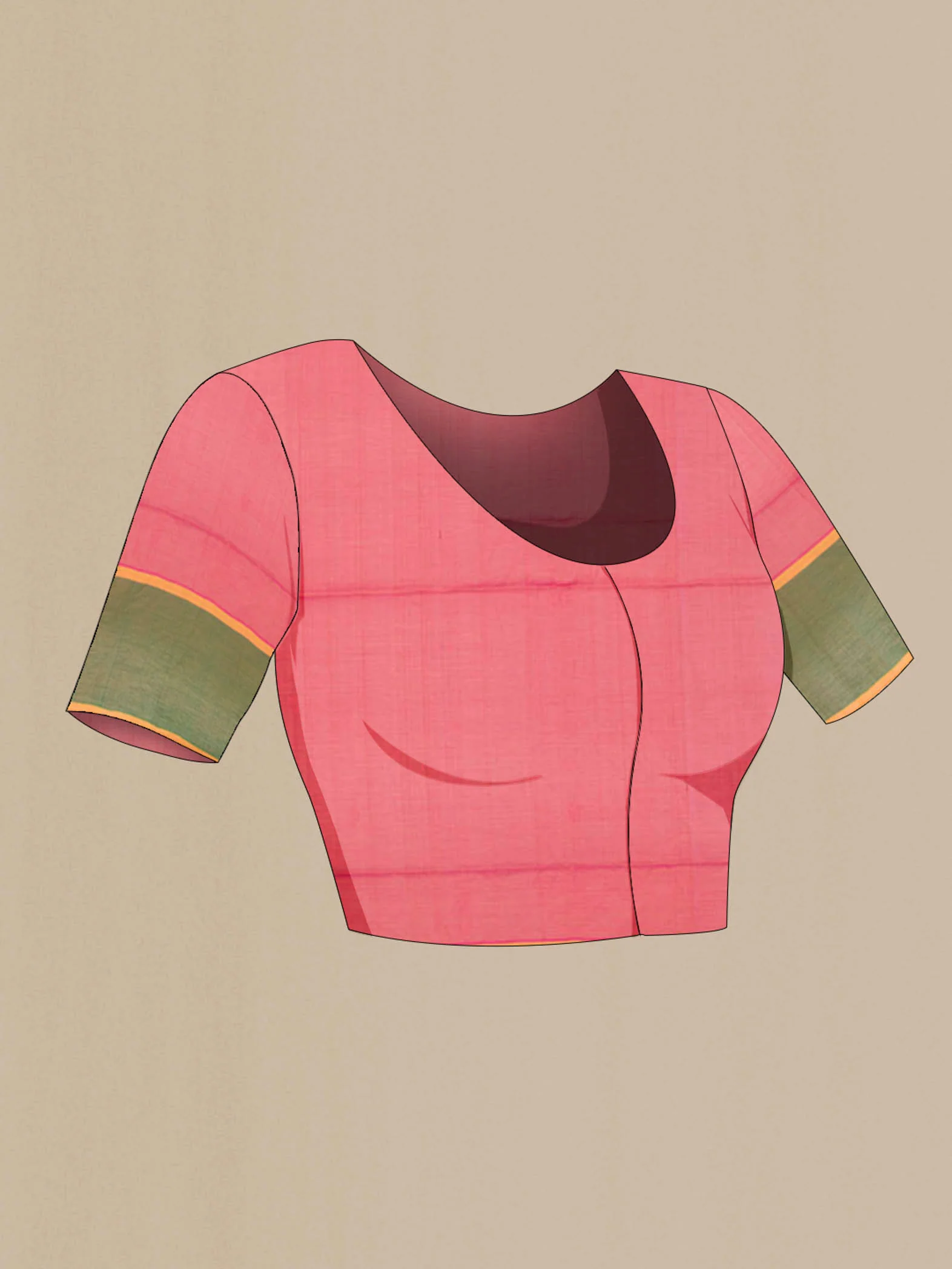 Dark Pink Silk Cotton Saree - Image 4