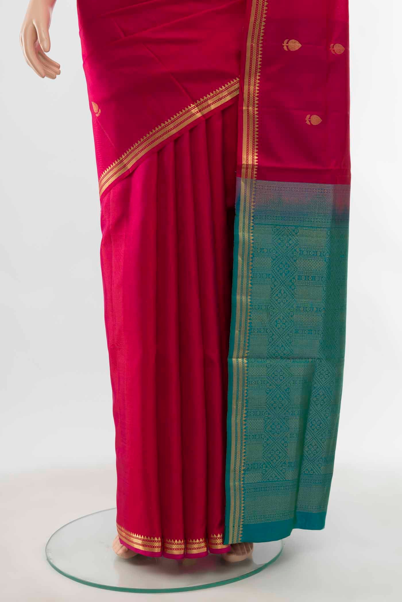 Dark Pink Soft Silk Saree - Image 3