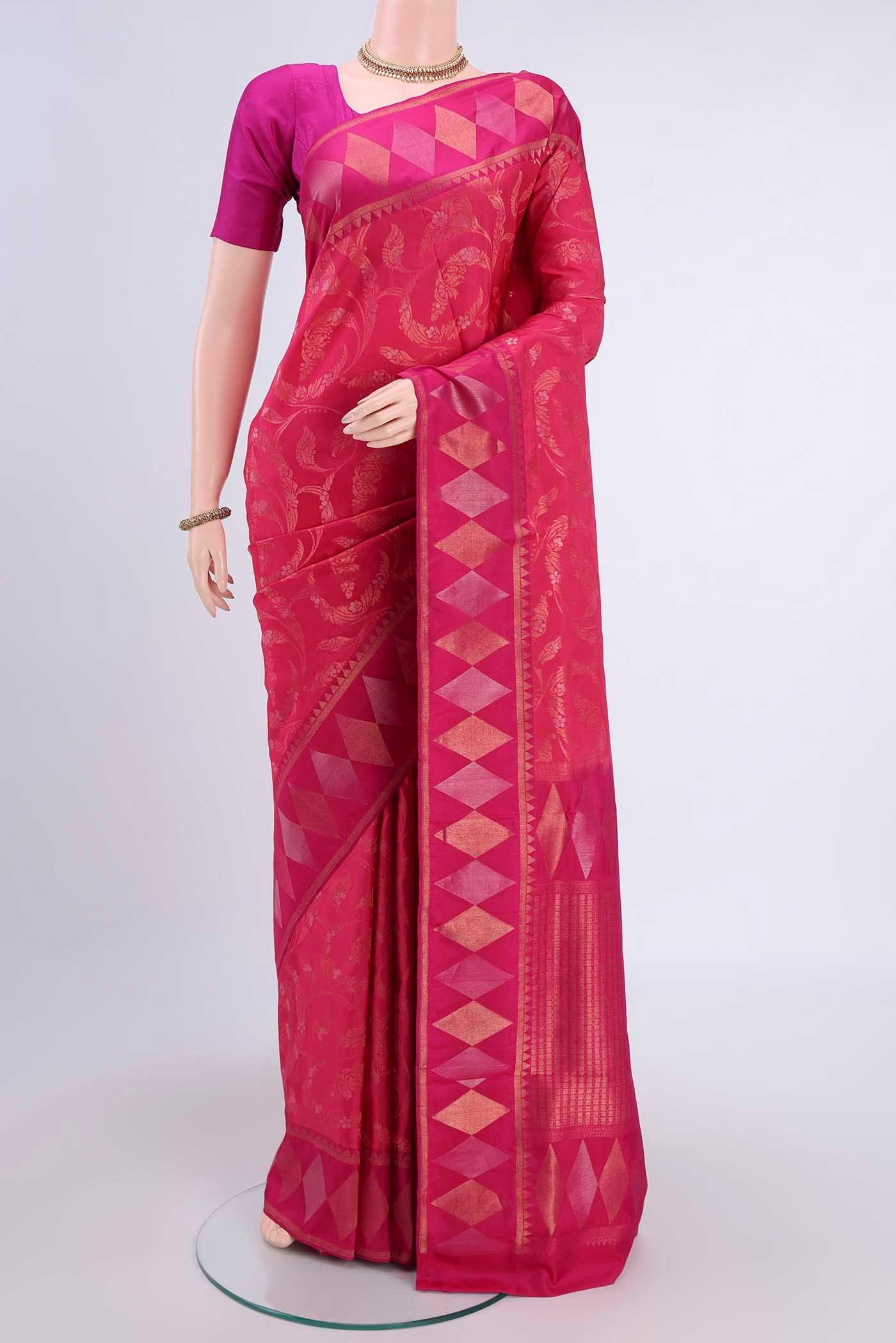 Dark Pink Soft Silk Saree
