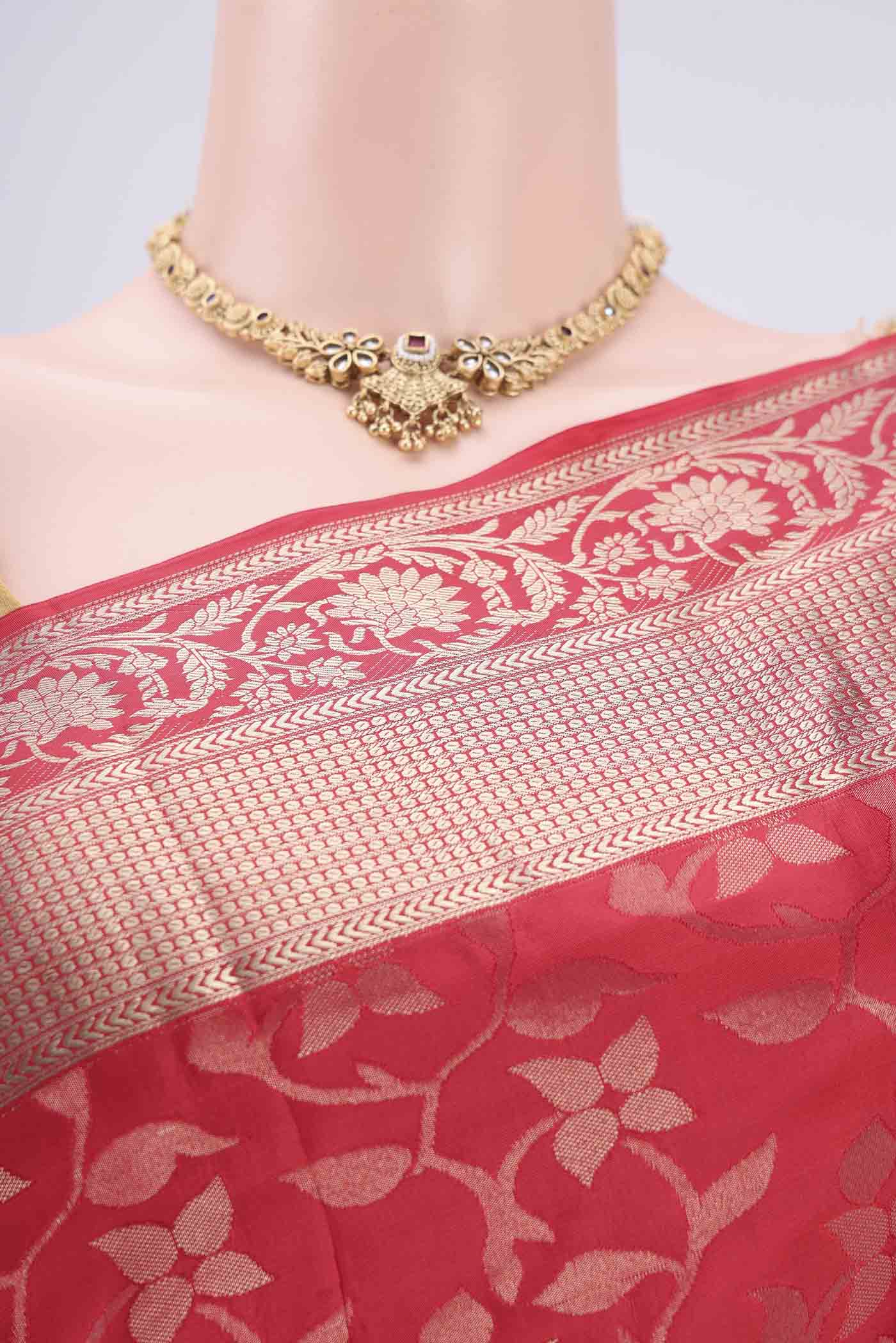 Red Soft Silk Saree - Image 2