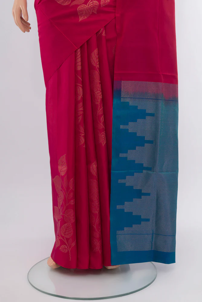 Dark Pink Soft Silk Saree - Image 3