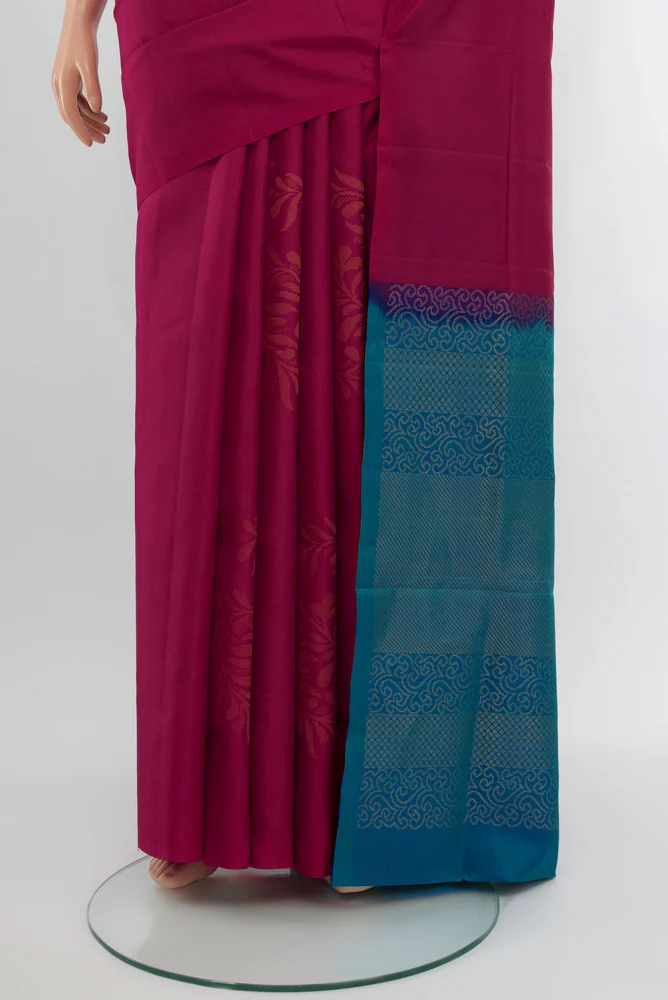 Dark Pink Soft Silk Saree - Image 3
