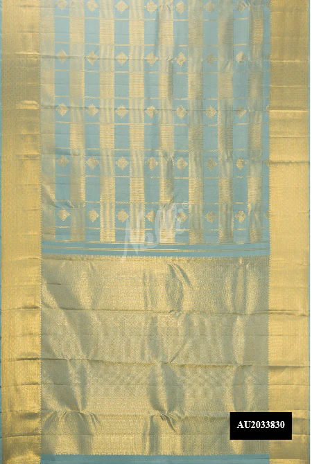 Davys Grey Dual Tone Kanchipuram Silk Saree