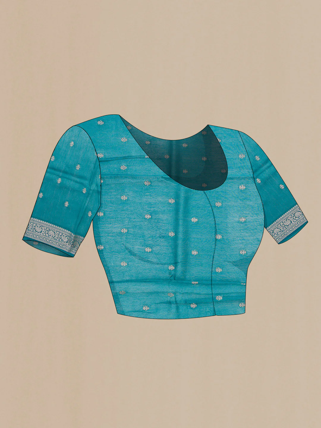 Davys Grey Dual Tone Tussar Silk Saree - Image 4