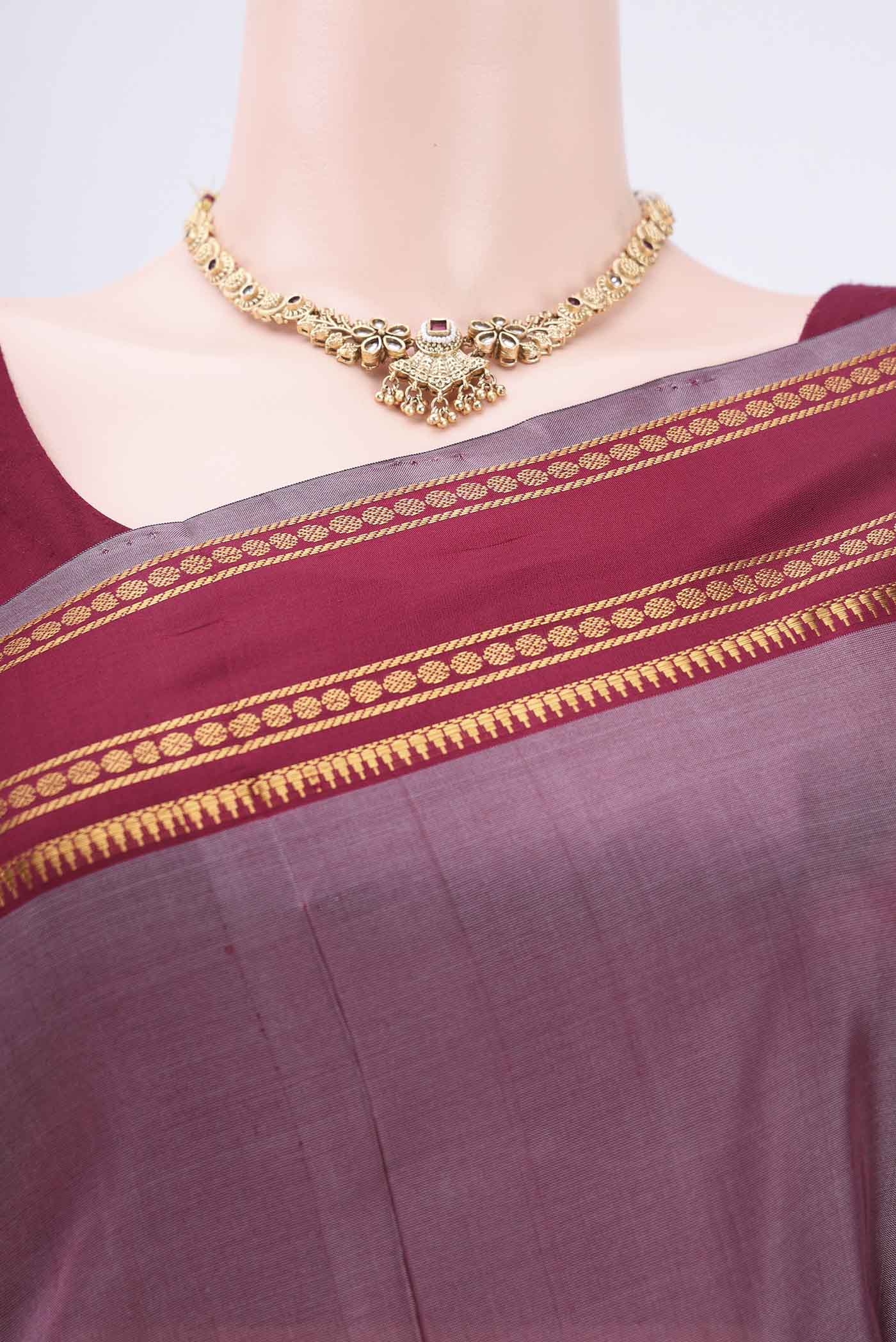 Mauve Uppada Silk Saree - Image 2