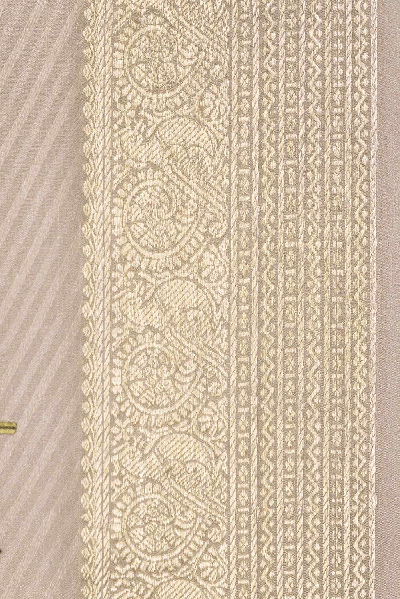 Davys Grey Mysore Crepe Saree - Image 5