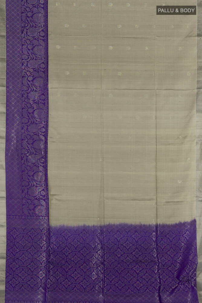 Davys Grey Soft Silk Saree - Image 5