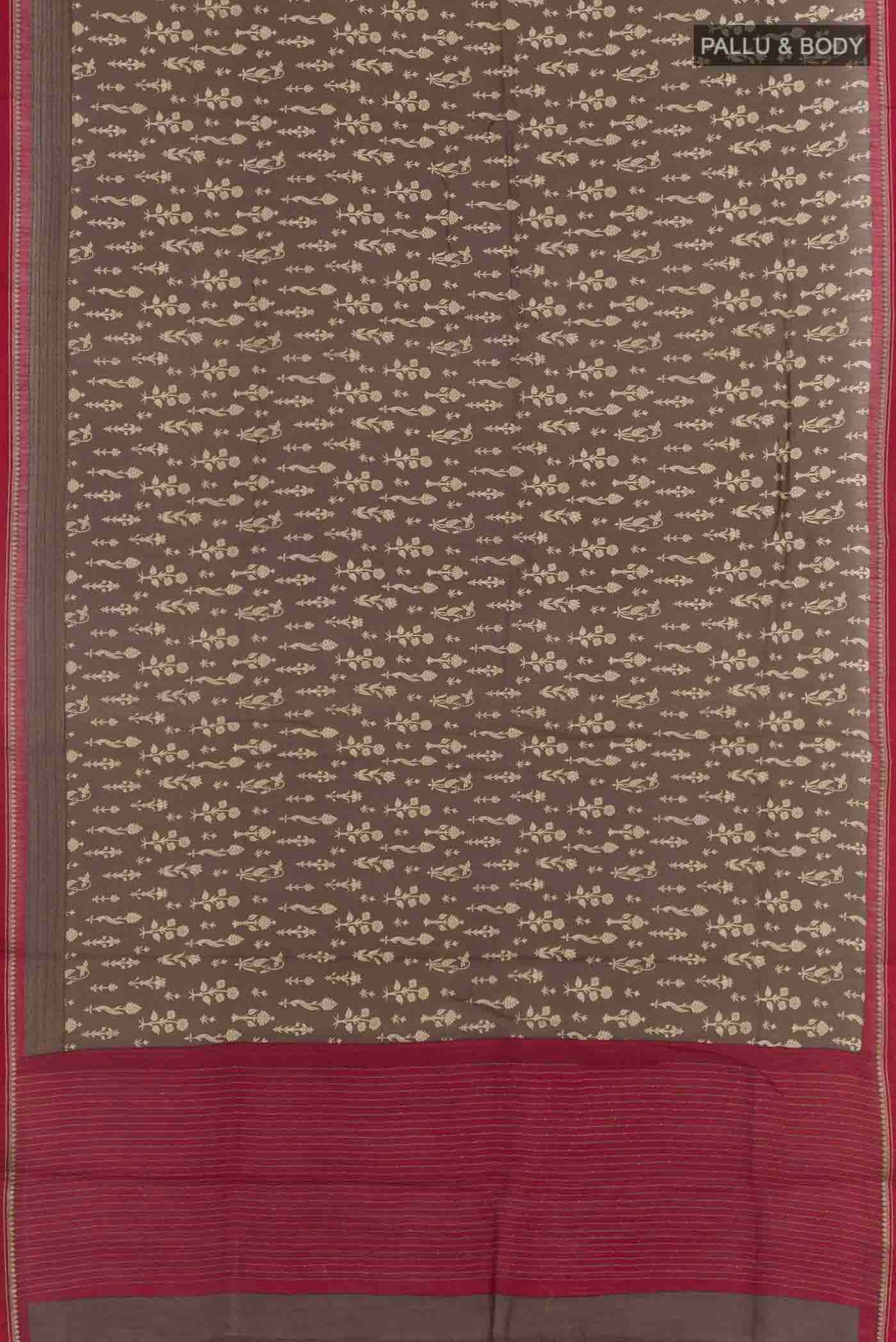 Brown Tussar Silk Saree - Image 3