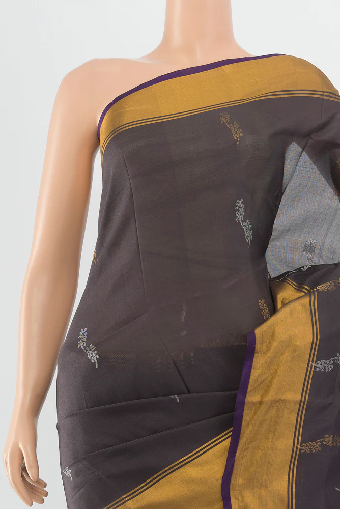 Davys Grey Uppada Silk Saree - Image 2