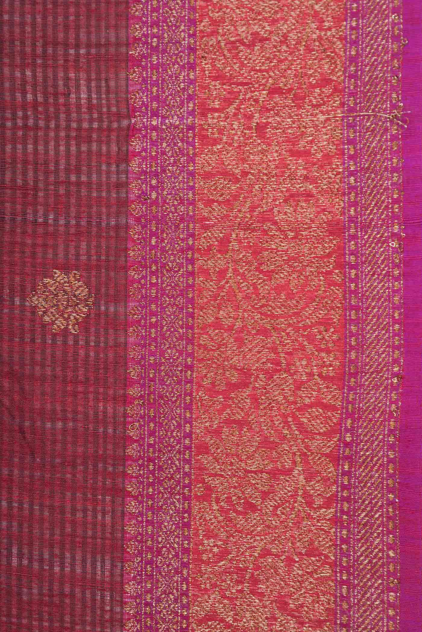 Maroon Banarasi Tussar Silk Saree - Image 3