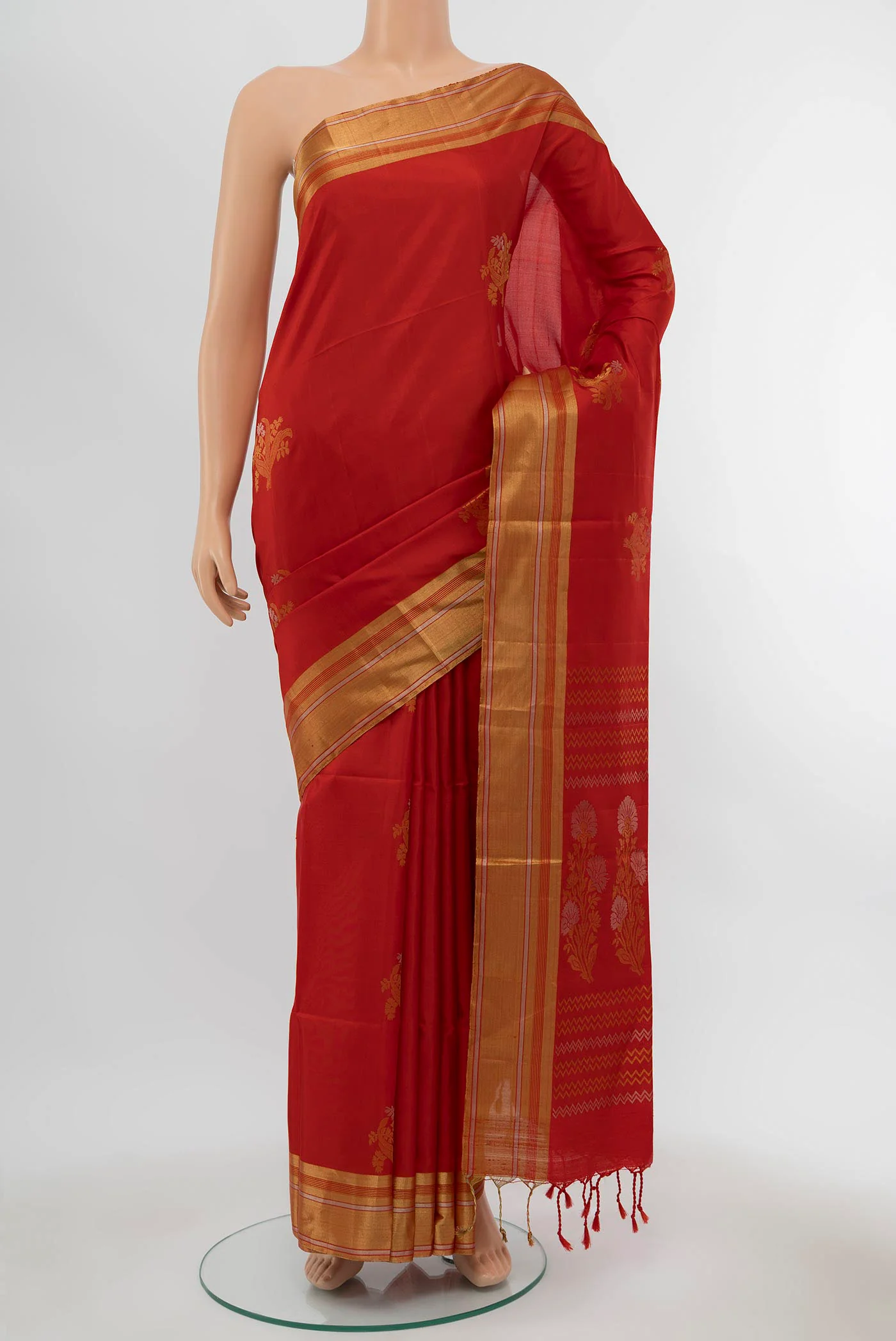 Deep Red Soft Silk Saree