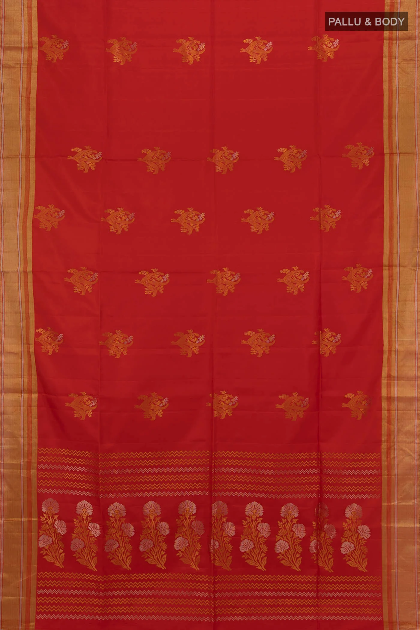 Deep Red Soft Silk Saree - Image 5