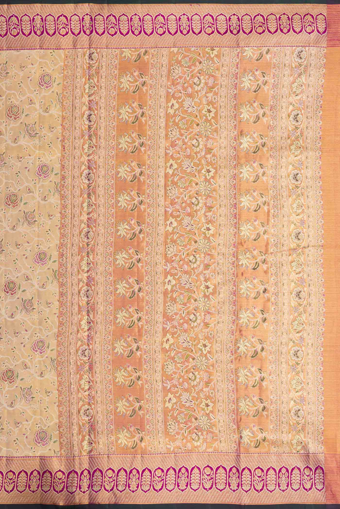 Gold Dual Tone Kanchipuram Silk Saree - Image 7