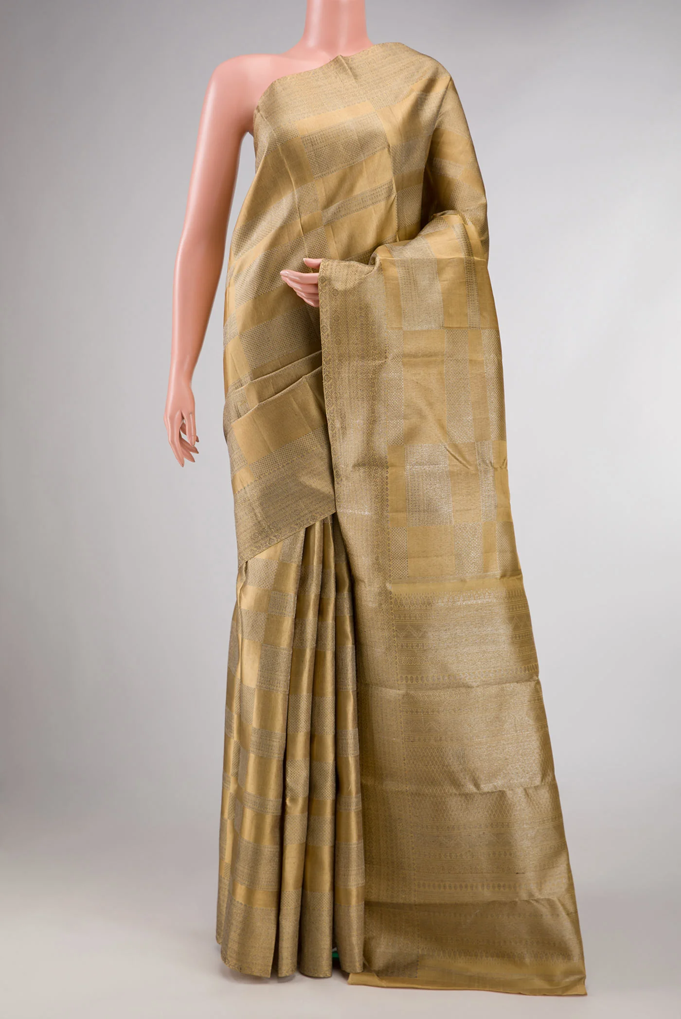 Gold Dual Tone Kanjivaram Silk Saree