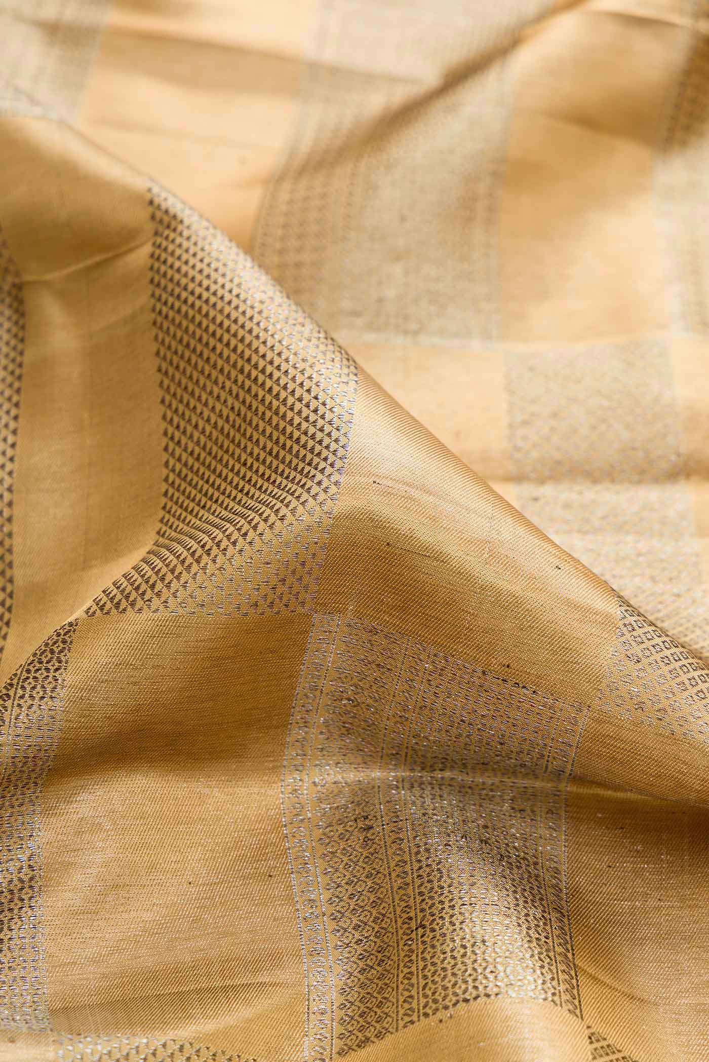Gold Dual Tone Kanjivaram Silk Saree - Image 2