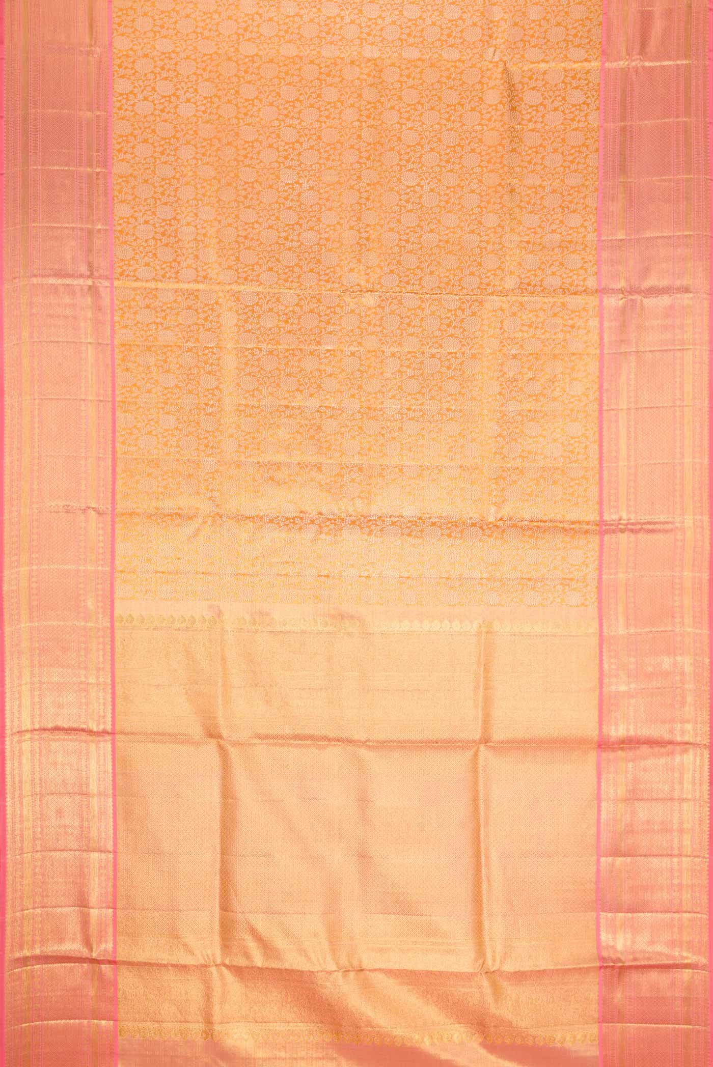 Gold Dual Tone Kanjivaram Silk Saree - Image 6