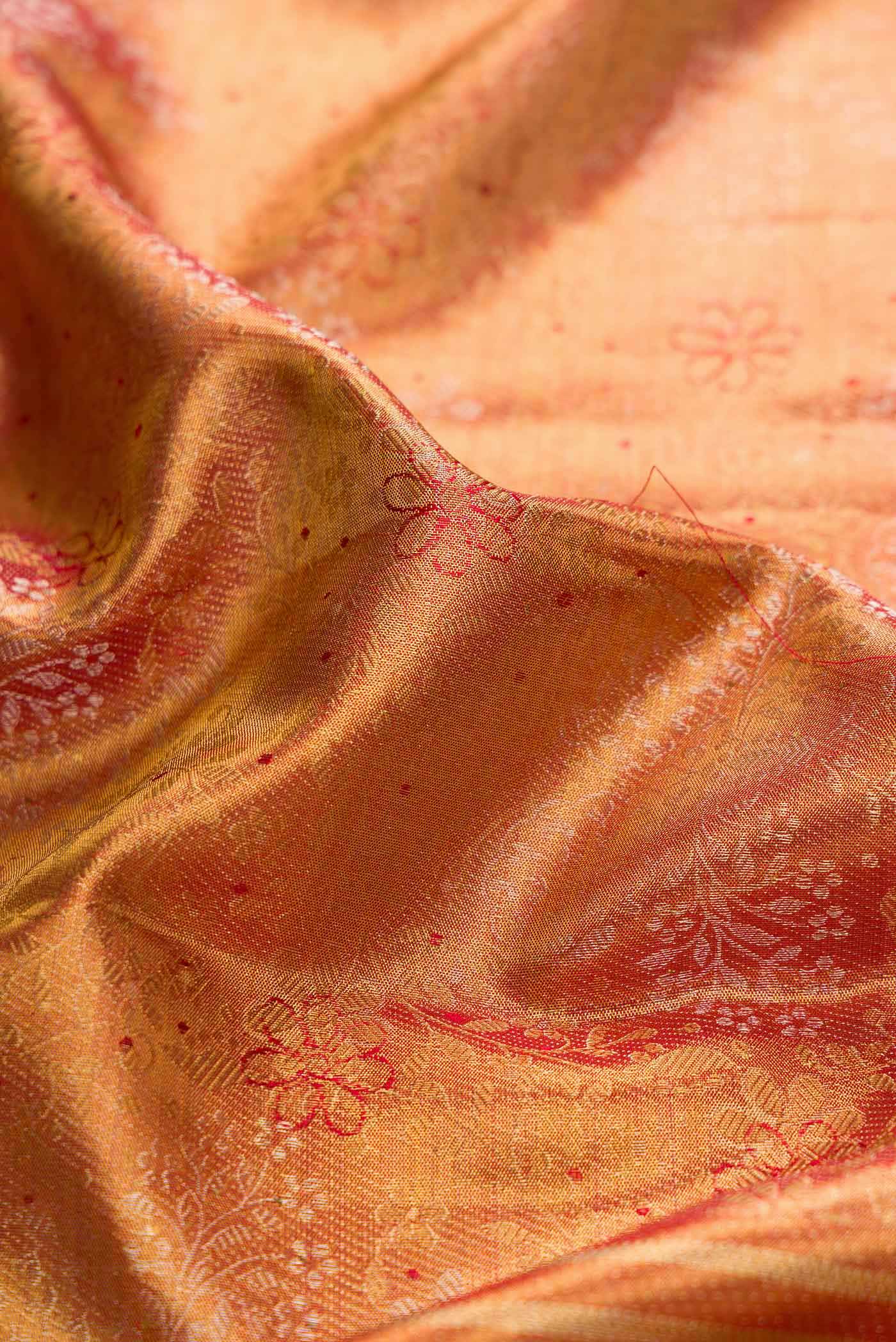 Gold Dual Tone Kanchipuram Silk Saree - Image 2