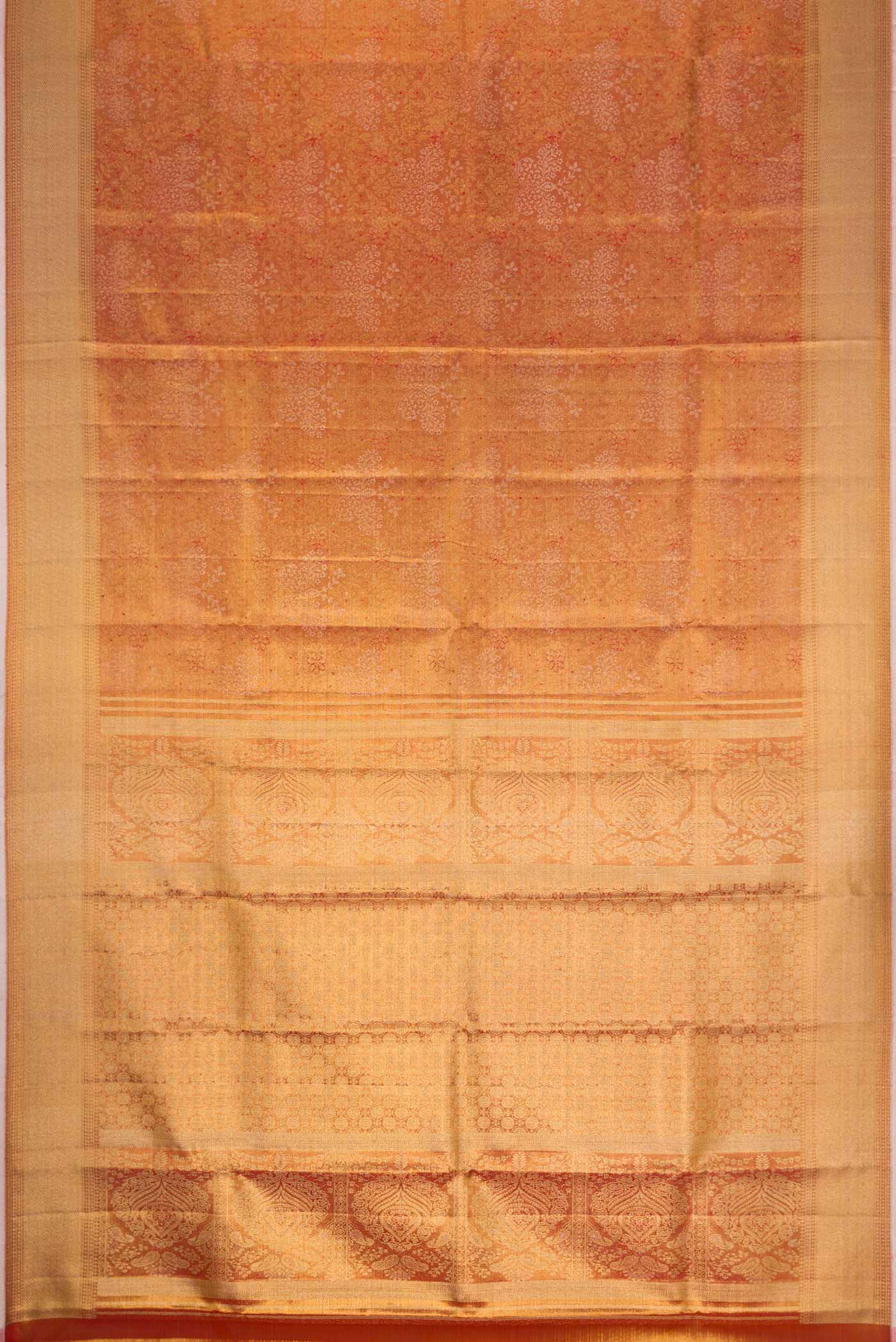 Gold Dual Tone Kanchipuram Silk Saree - Image 6