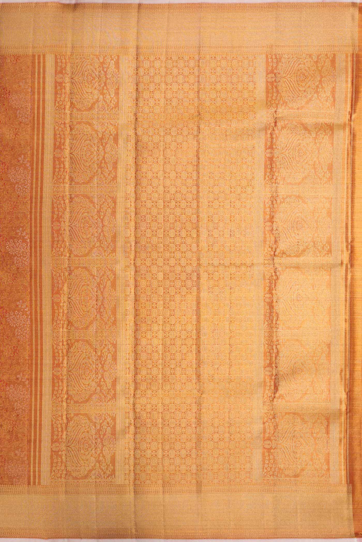 Gold Dual Tone Kanchipuram Silk Saree - Image 7