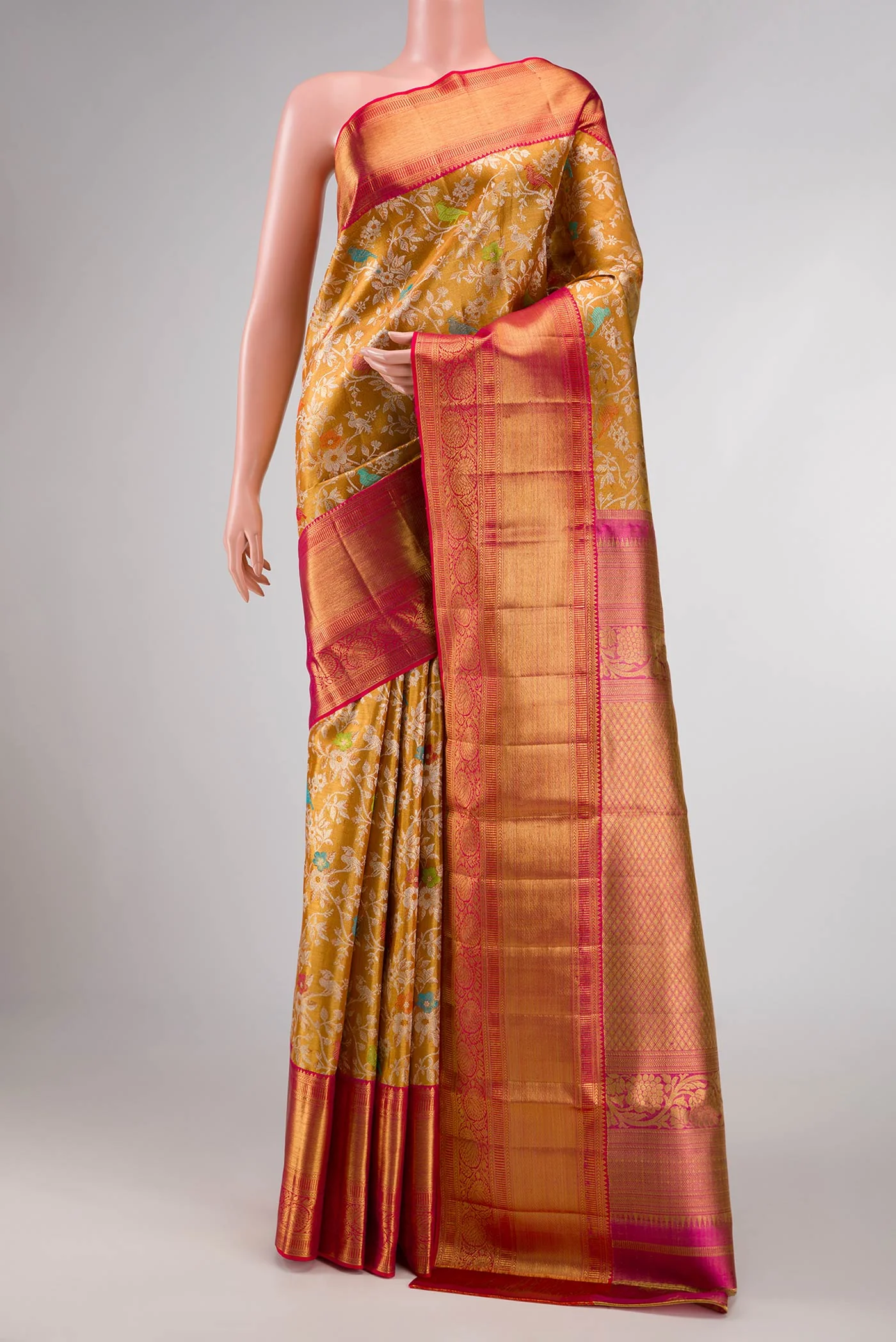 Gold Dual Tone Kanjivaram Silk Saree