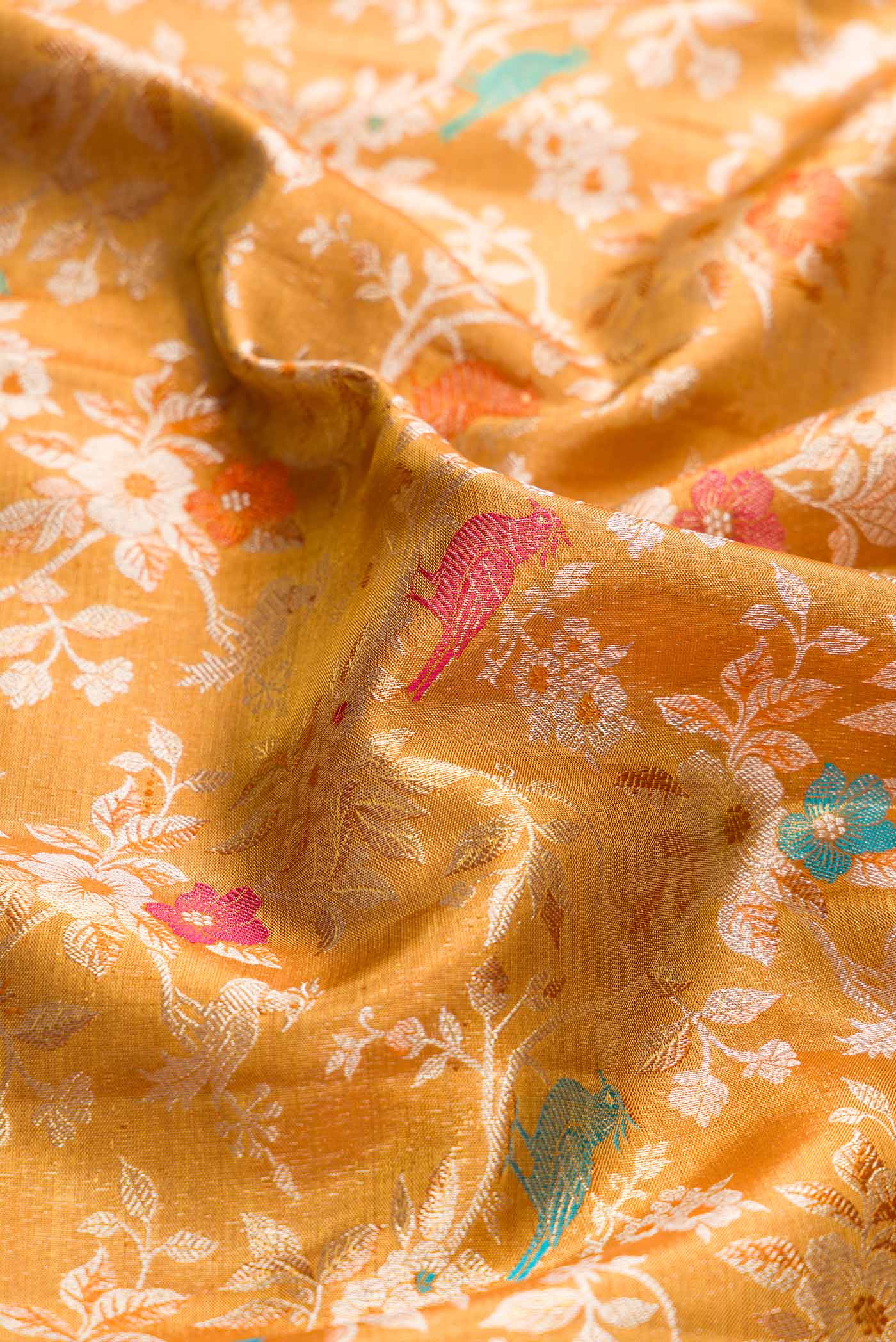 Gold Dual Tone Kanjivaram Silk Saree - Image 2