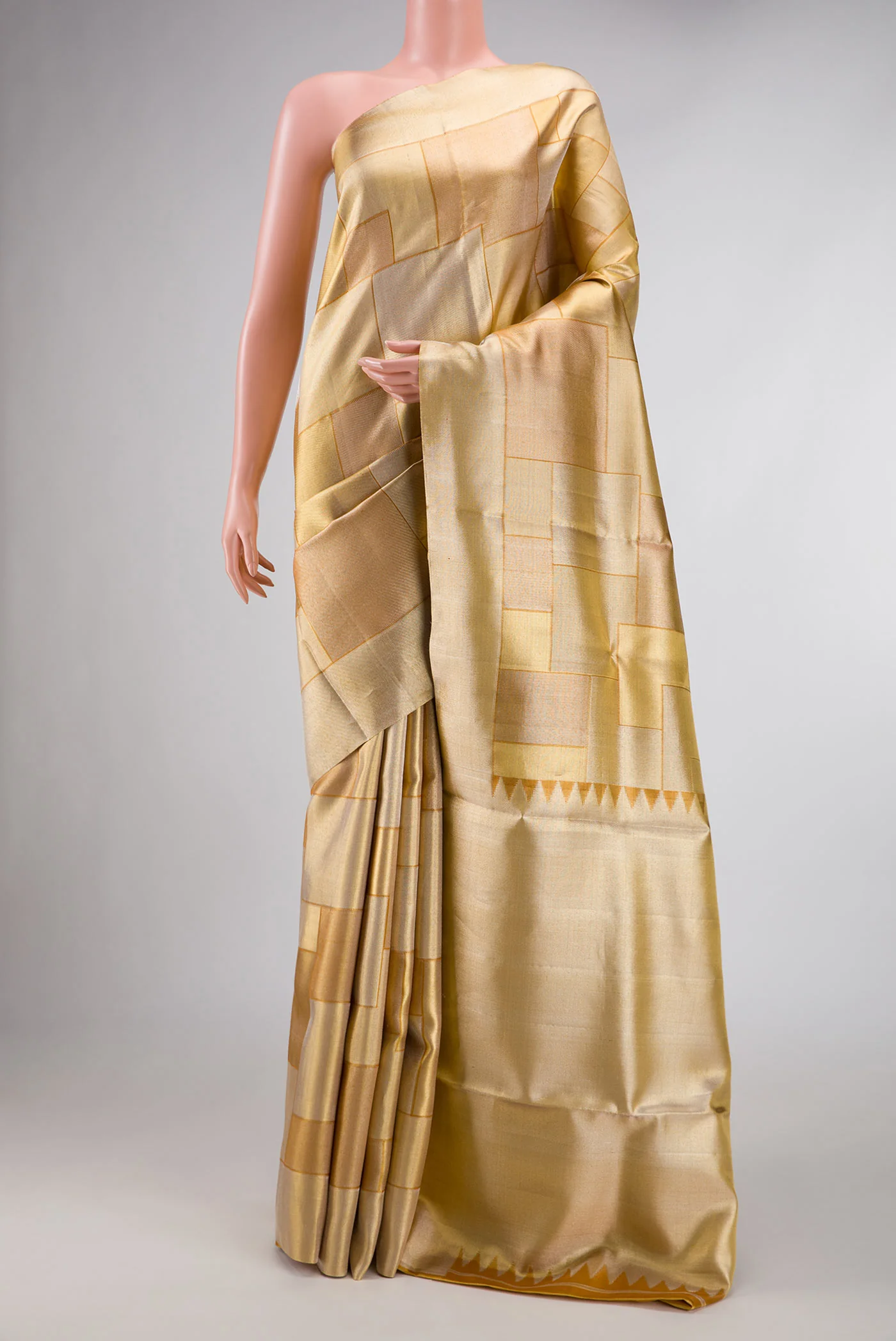 Gold Dual Tone Kanchipuram Silk Saree