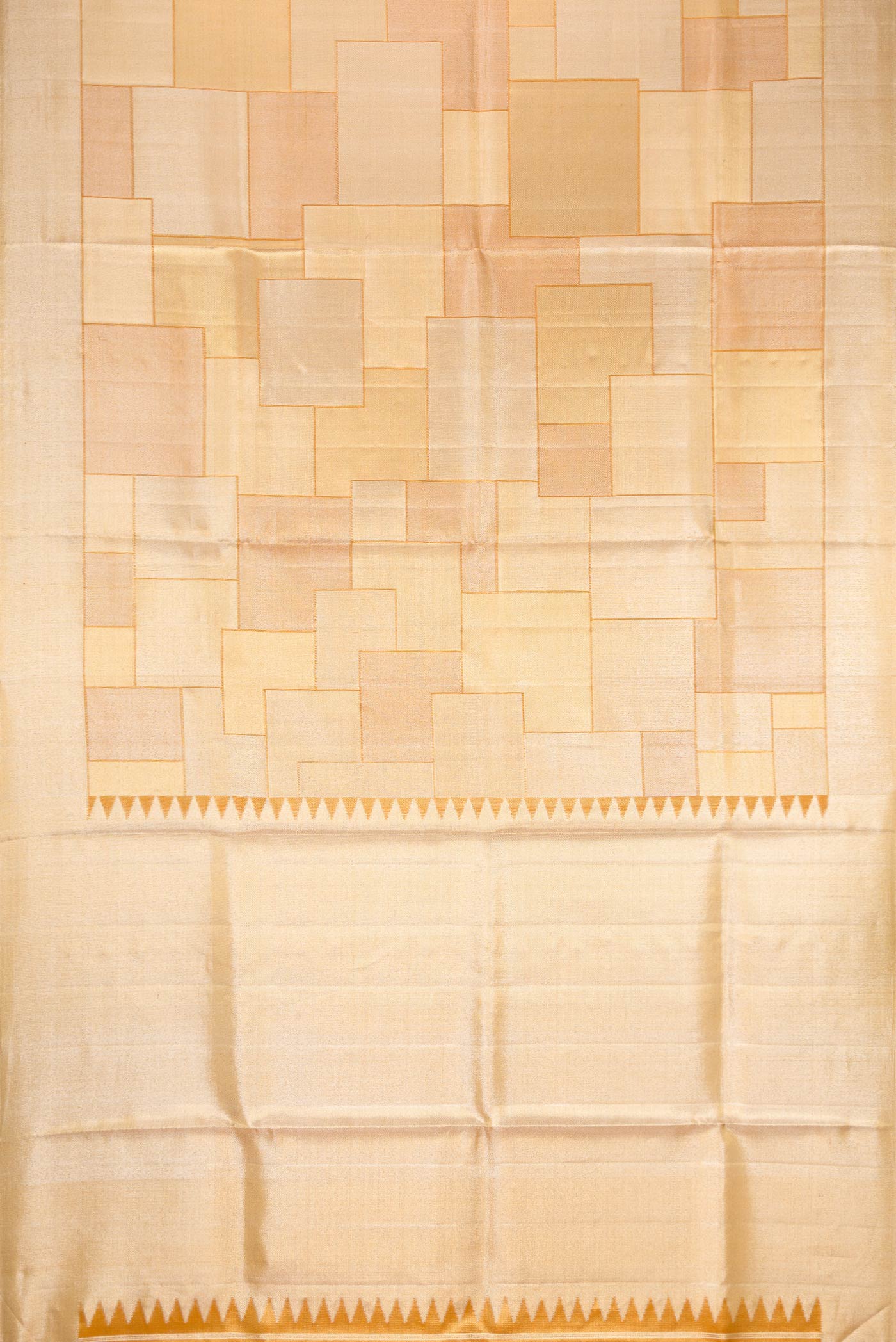 Gold Dual Tone Kanchipuram Silk Saree - Image 6