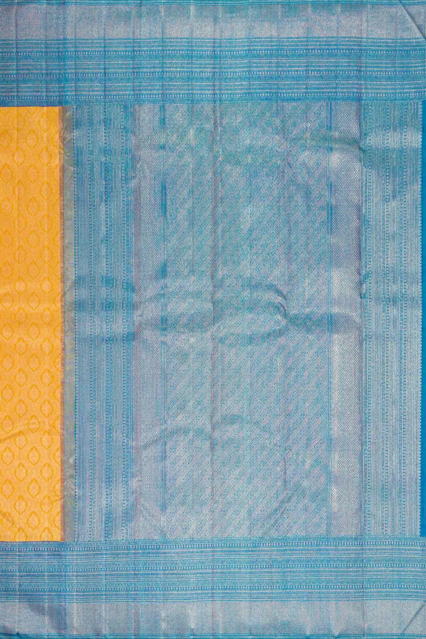Yellow Kanchipuram Silk Saree - Image 7