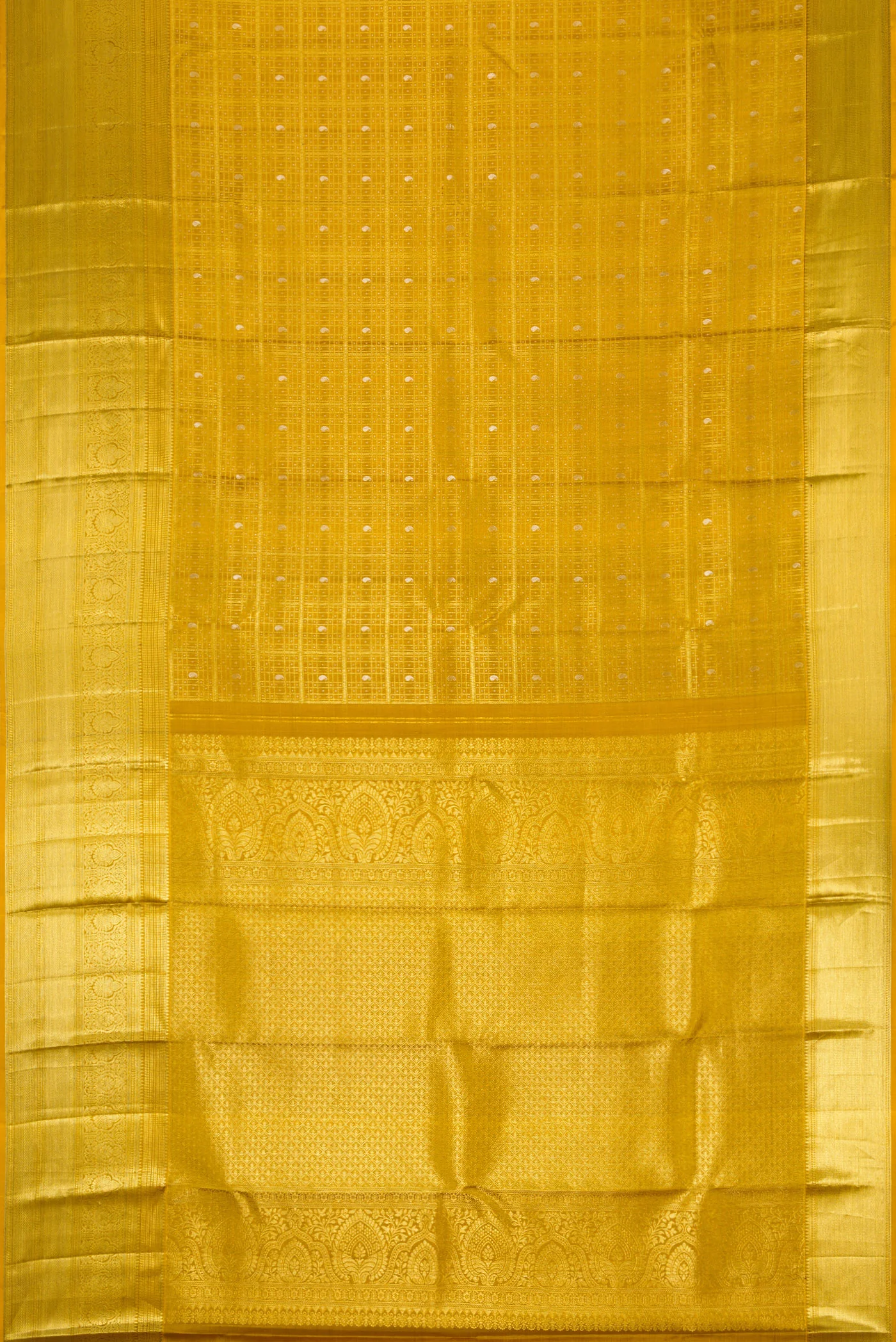 Mustard Kanchipuram Silk Saree - Image 6