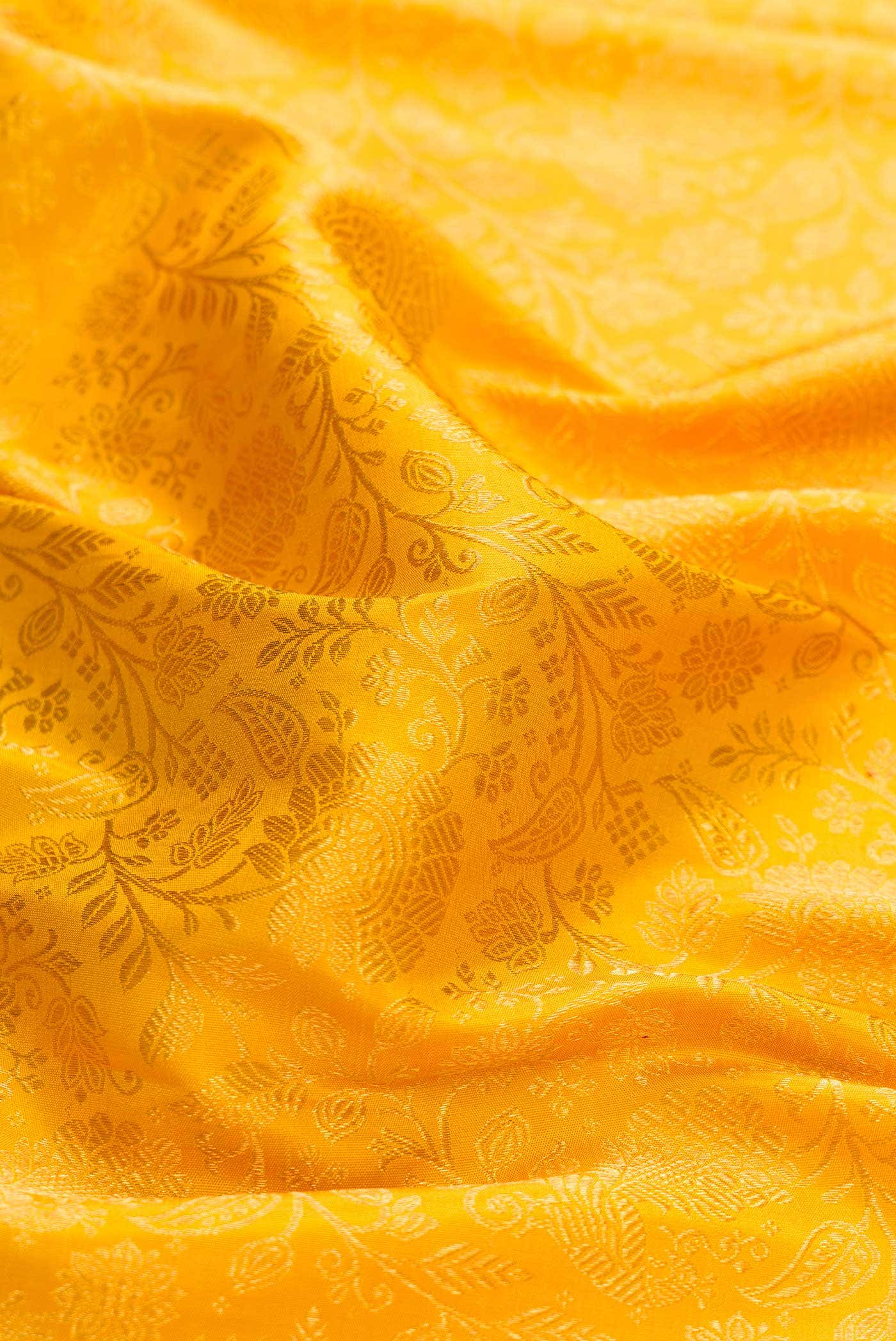 Yellow Kanchipuram Silk Saree - Image 3