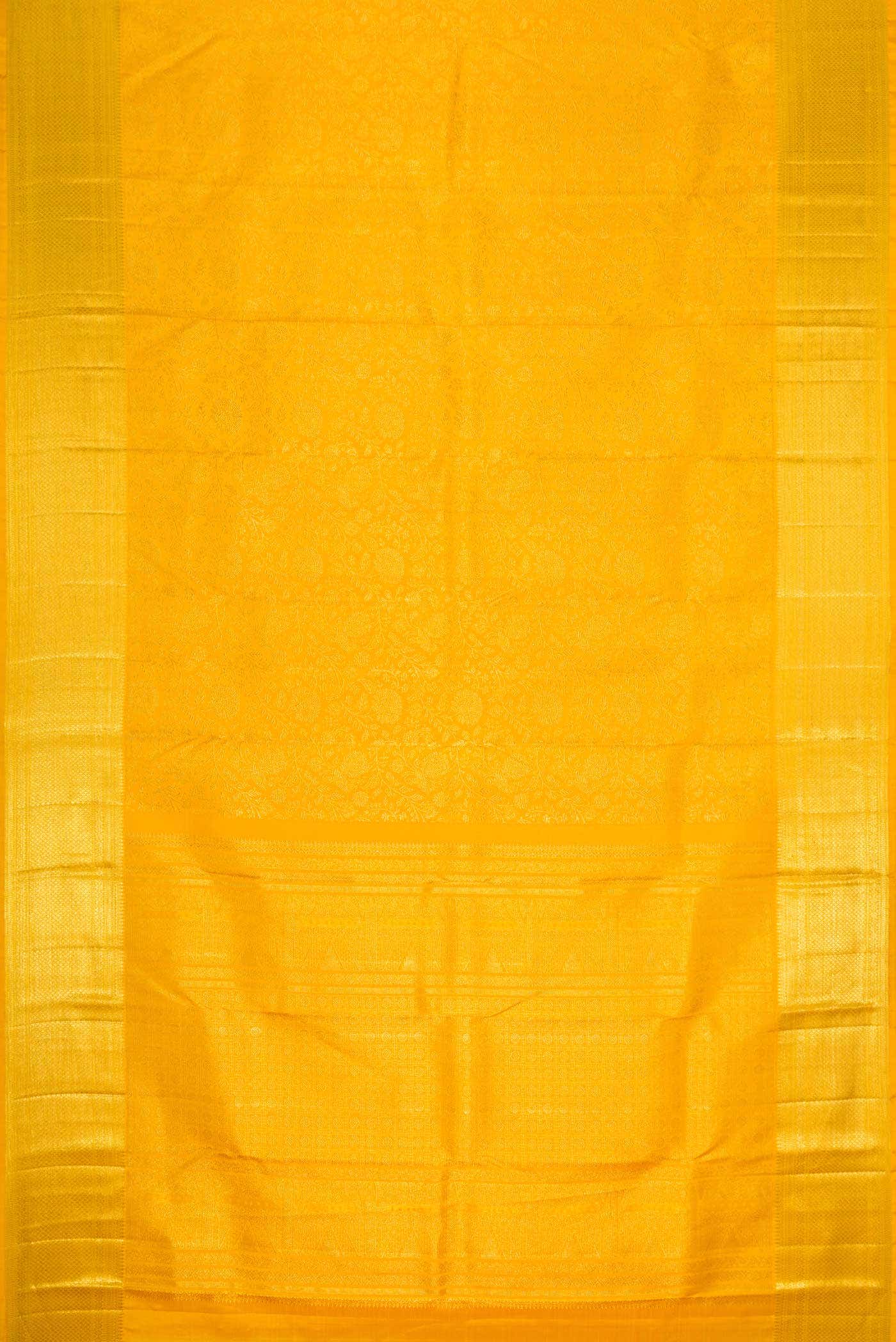 Yellow Kanchipuram Silk Saree - Image 4