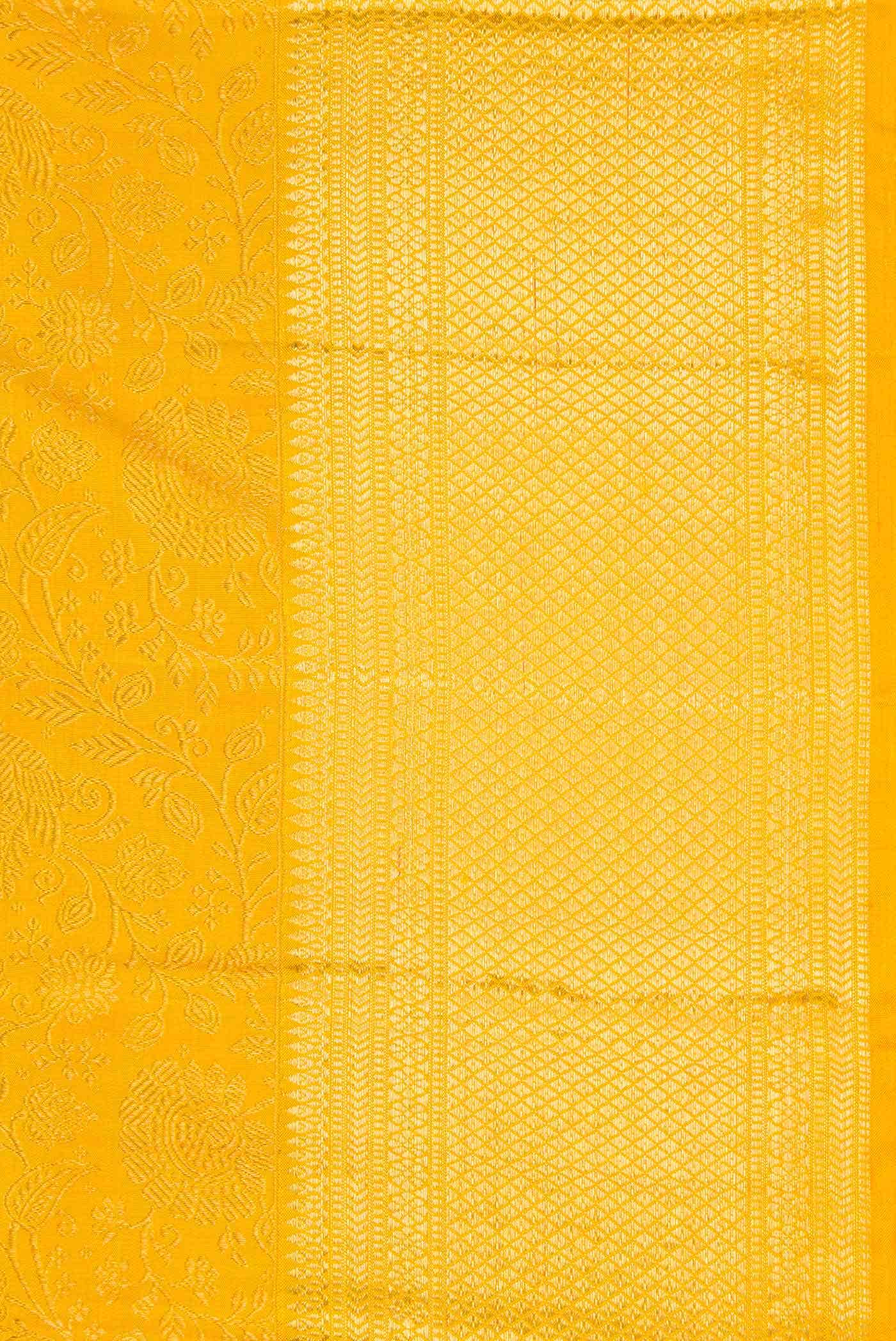 Yellow Kanchipuram Silk Saree - Image 6