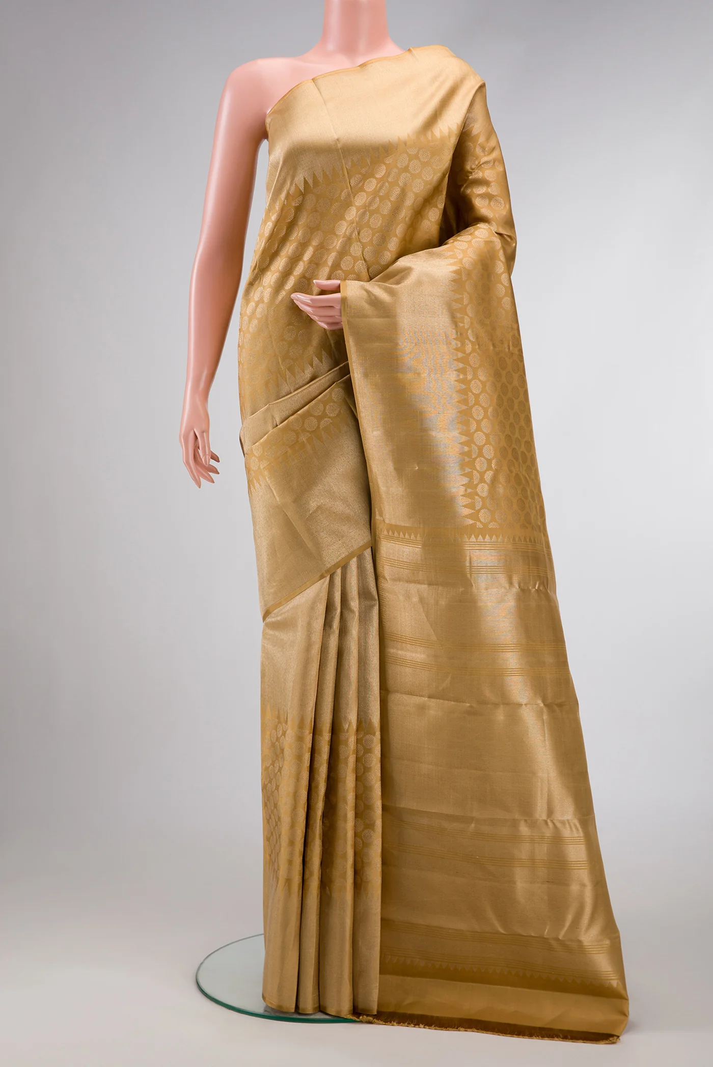 Gold Dual Tone Kanchipuram Silk Saree