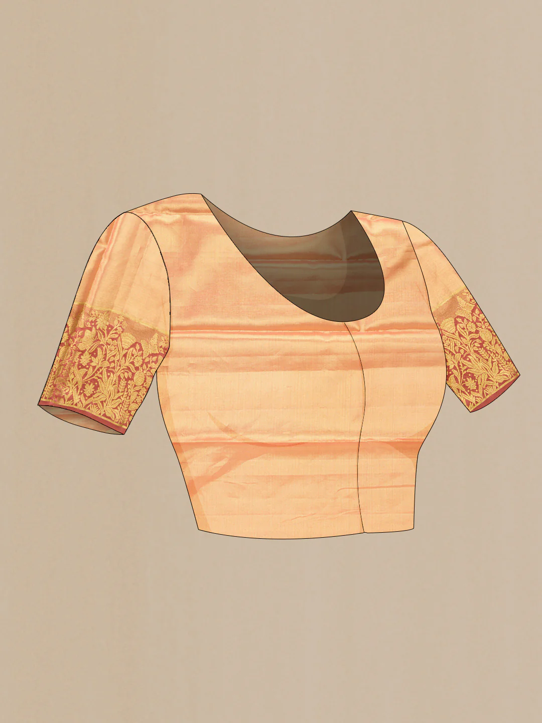 Lemon Yellow Dual Tone Kanchipuram Tissue Silk Saree - Image 5