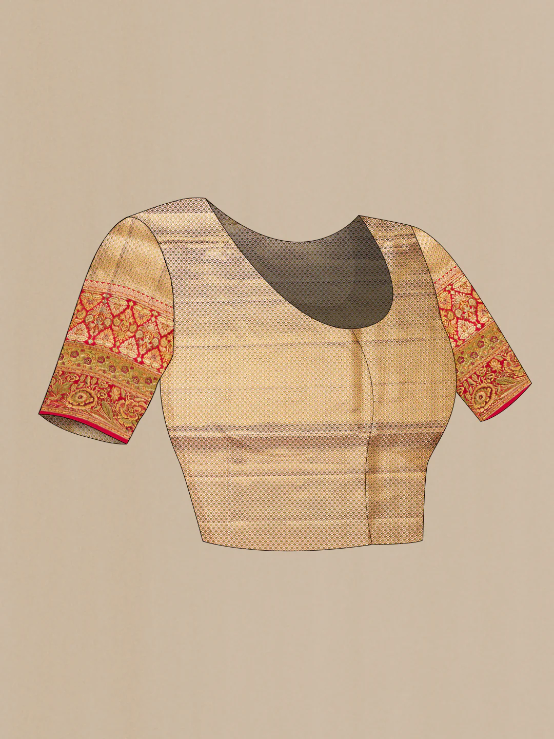 Gold Kanchipuram Tissue Silk Saree - Image 5